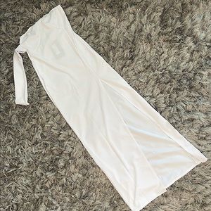 White Cross Strap Detail Maxi Dress
